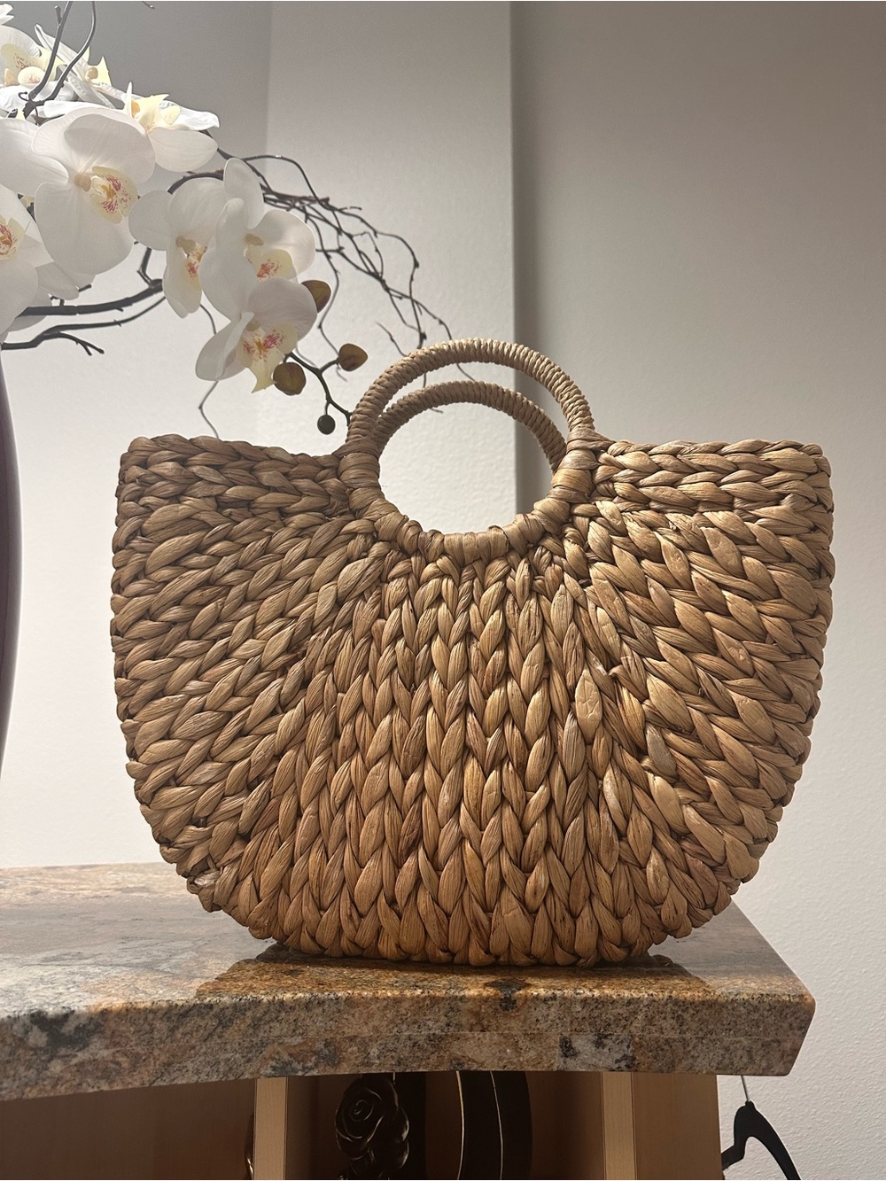 Large Handleheld Straw Tote Bag - Natural - Picture 3 of 12